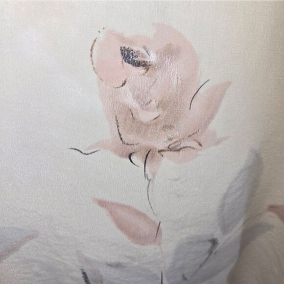 Halston Vintage Silk Floral Print Maxi Robe - Picture 7 of 10